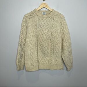 VTG BLARNEY WOOLEN MILLS 100% Merino Wool Cable Knit Crew Neck Sweater No Size